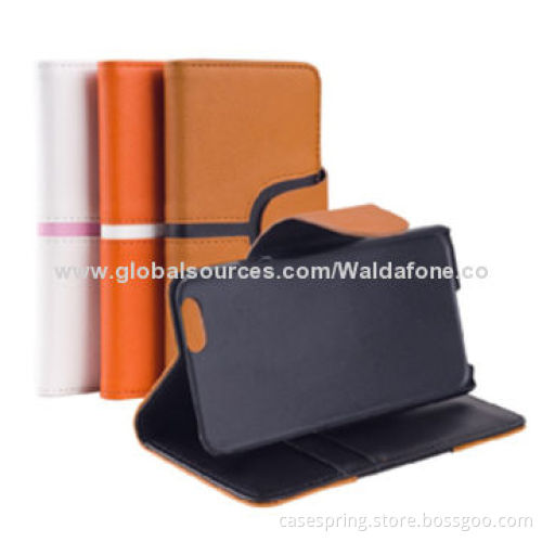 PU leather case for iPhone 6 with card slots and splicing design